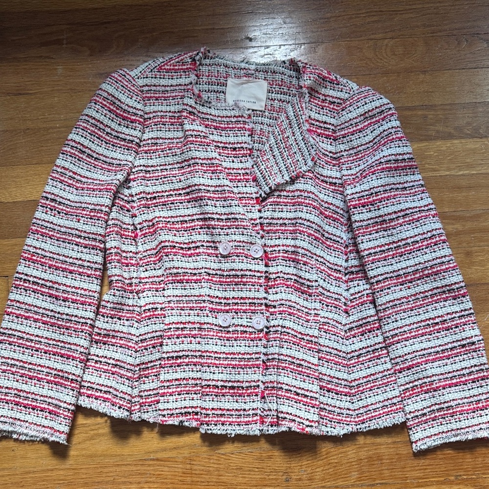 Rebecca Taylor Women’s Striped Tweed Double-Breasted blazer